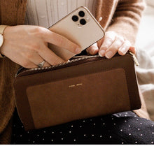 Load image into Gallery viewer, Emma Zip Around Wallet - Black / Nubuck