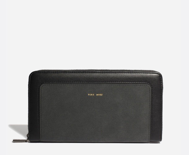 Emma Zip Around Wallet - Black / Nubuck