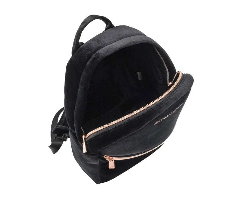 Mini Backpack - Vixen Black (velour finish) – SJ and Company display picture 1