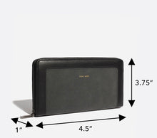 Load image into Gallery viewer, Emma Zip Around Wallet - Black / Nubuck
