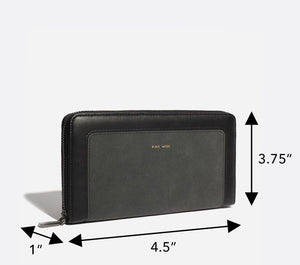 Emma Zip Around Wallet - Black / Nubuck